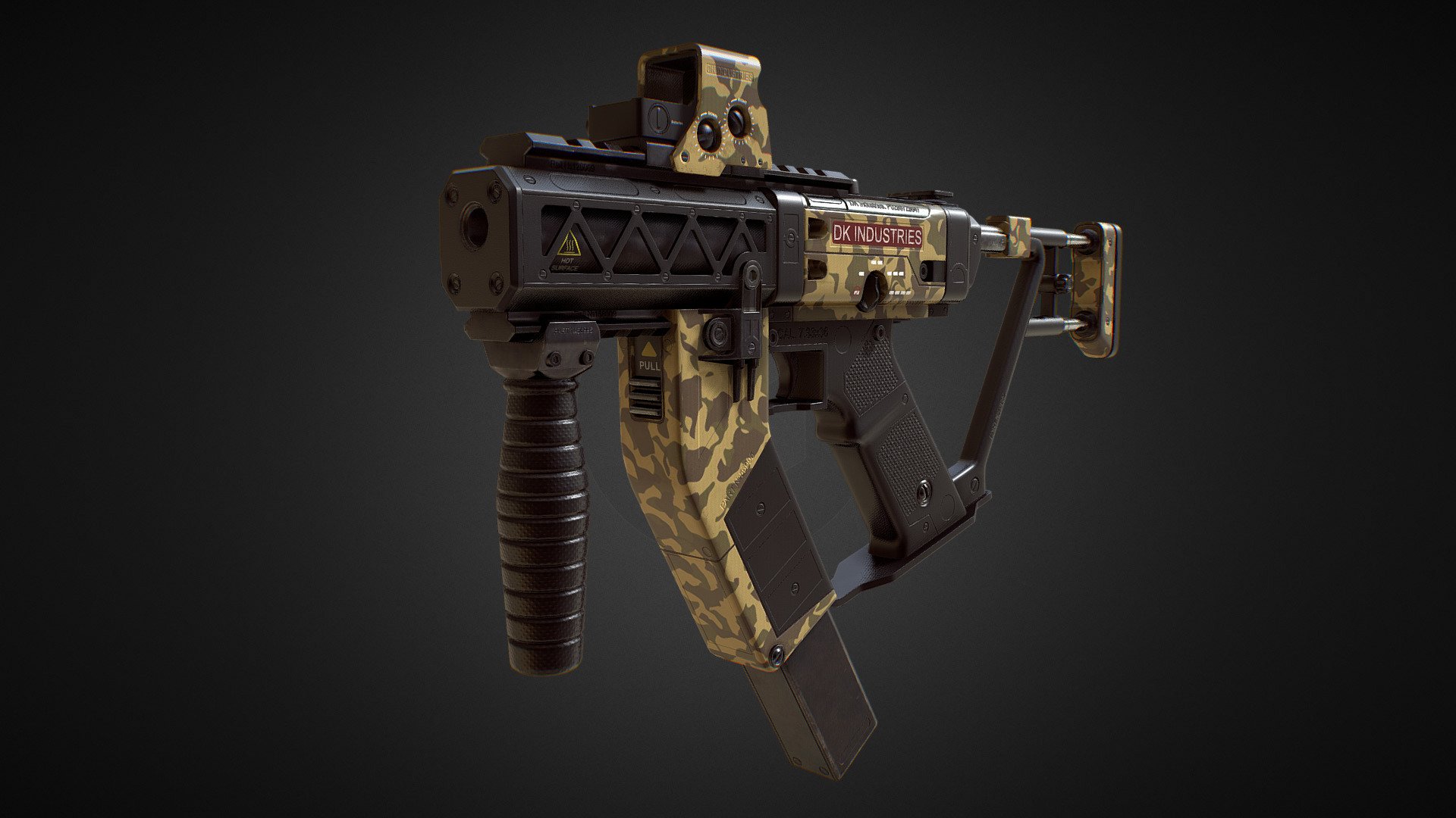 PBR Pistol (Cammo Skin 2) 3d model