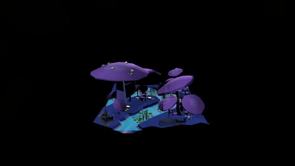 Low Poly Mushroom Forest 3d model