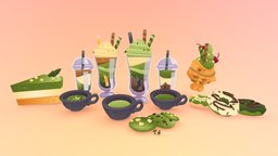 Stylized Coffee Matcha Set