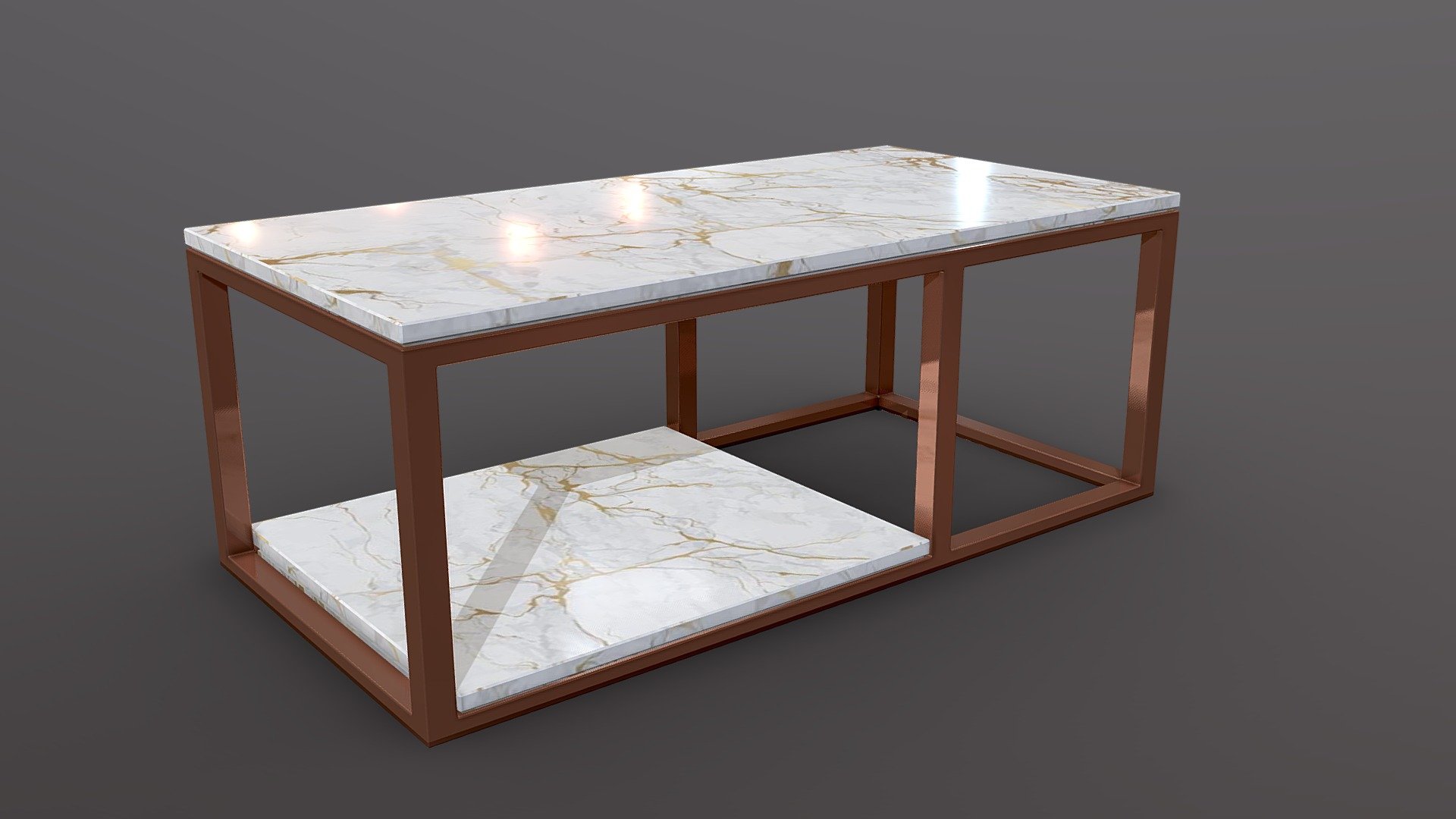 Rectangular side coffee  table 3d model