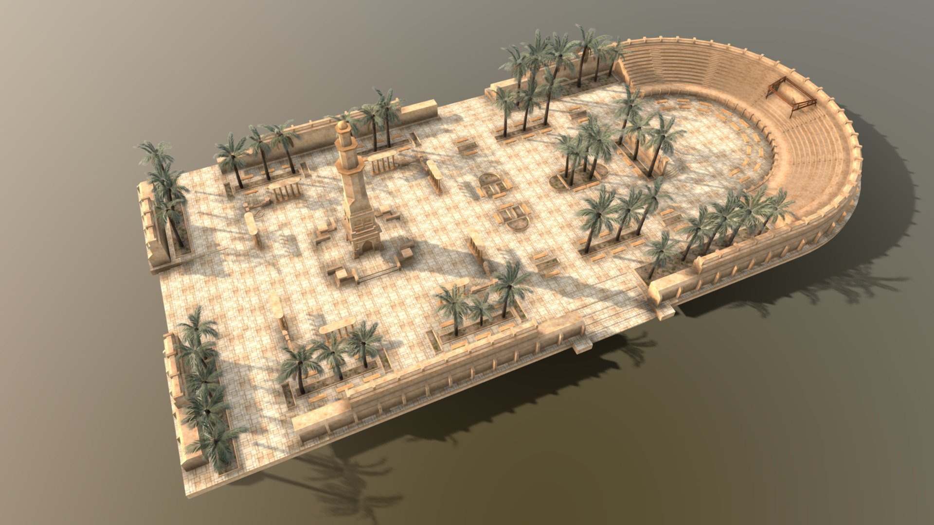 Ancient Desert Arena 3d model