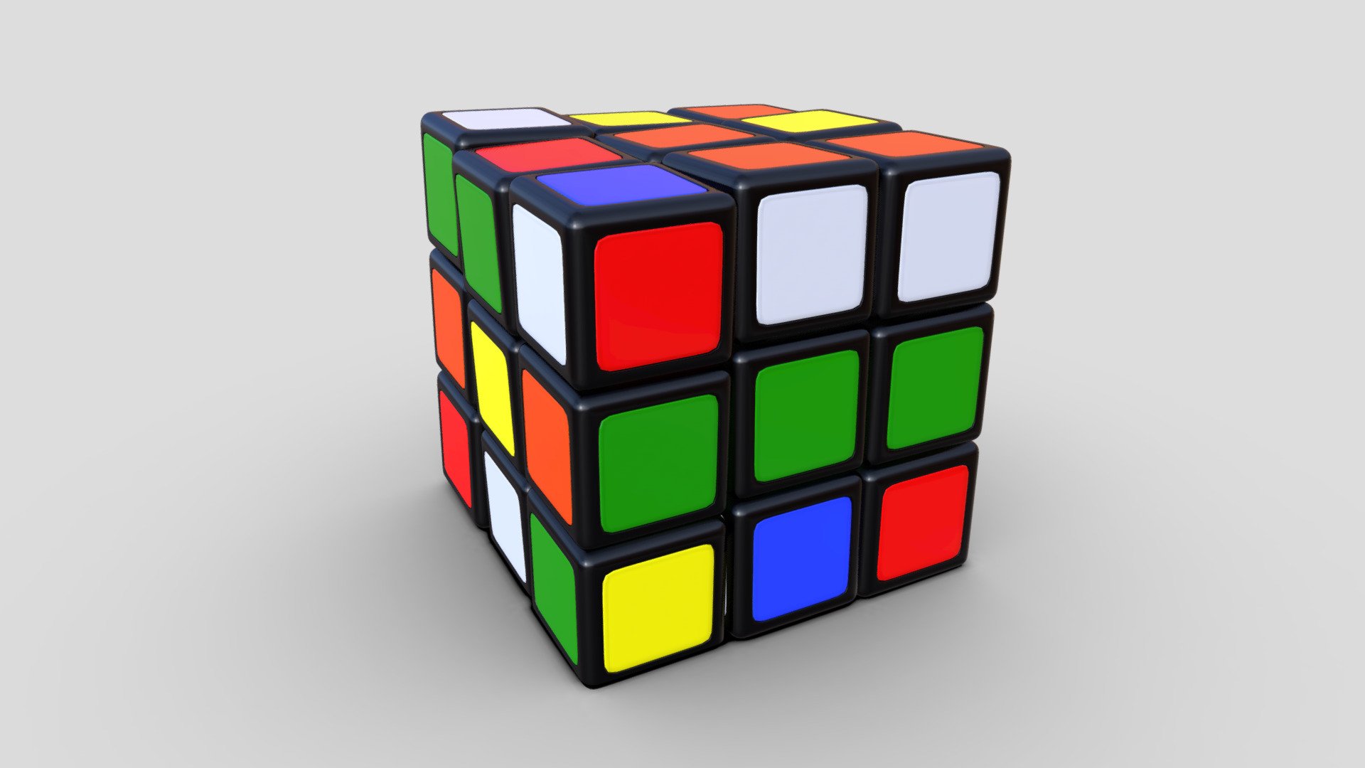 Photorealistic Rubiks Cube 3d model