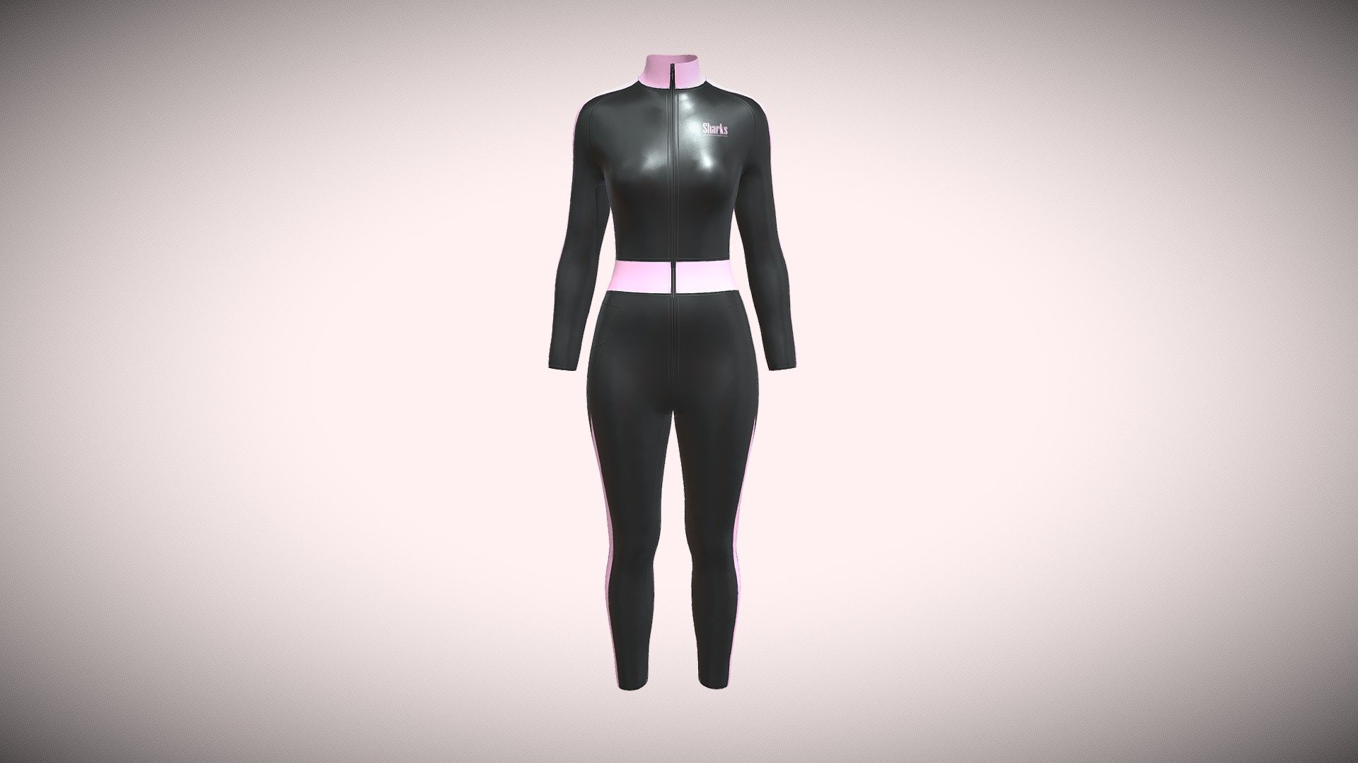 Ladies Swimming Tracksuit 3d model