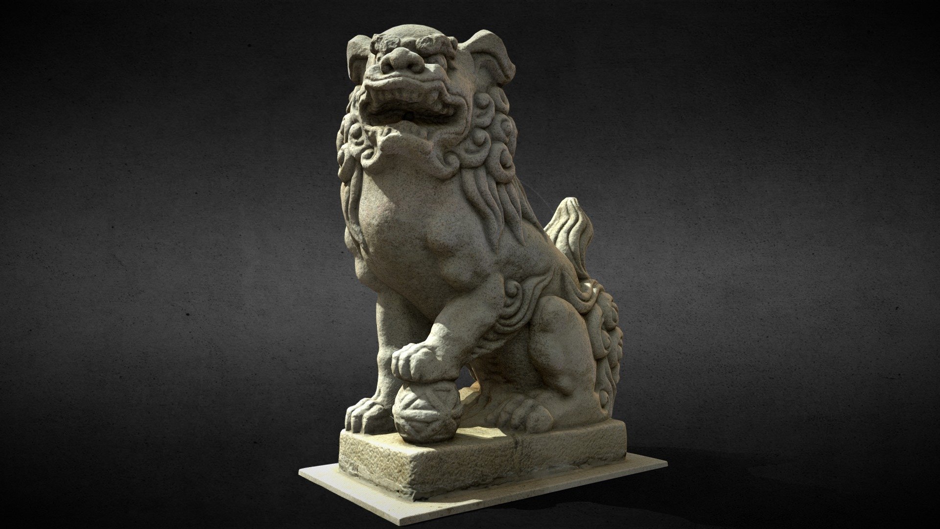 Lion-statue-035M 岡山壽天宮（福德祠） 3d model