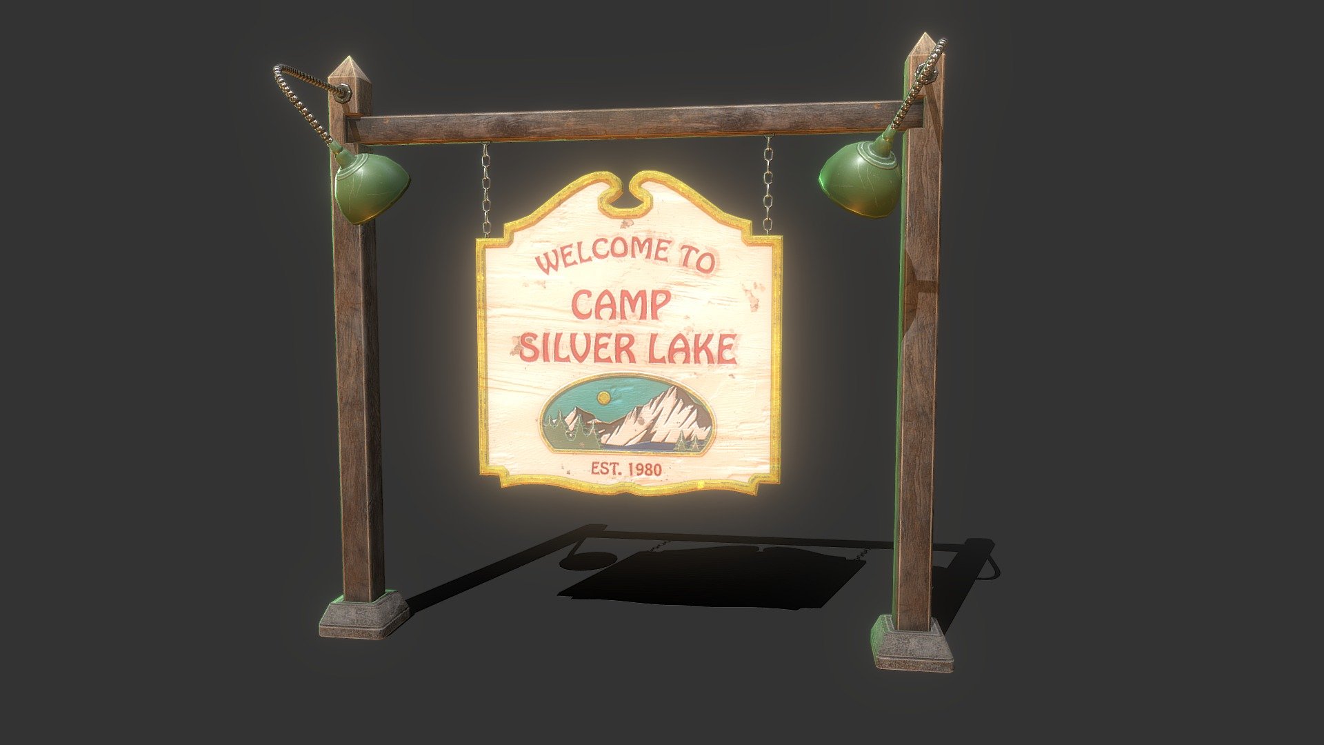 Creepy Campground Sign 3d model