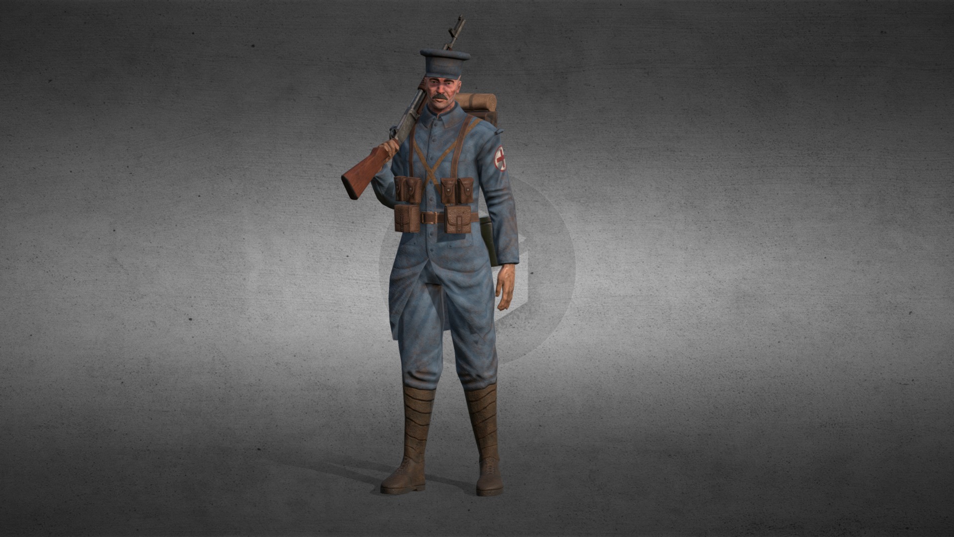 French soldier, medic 3d model