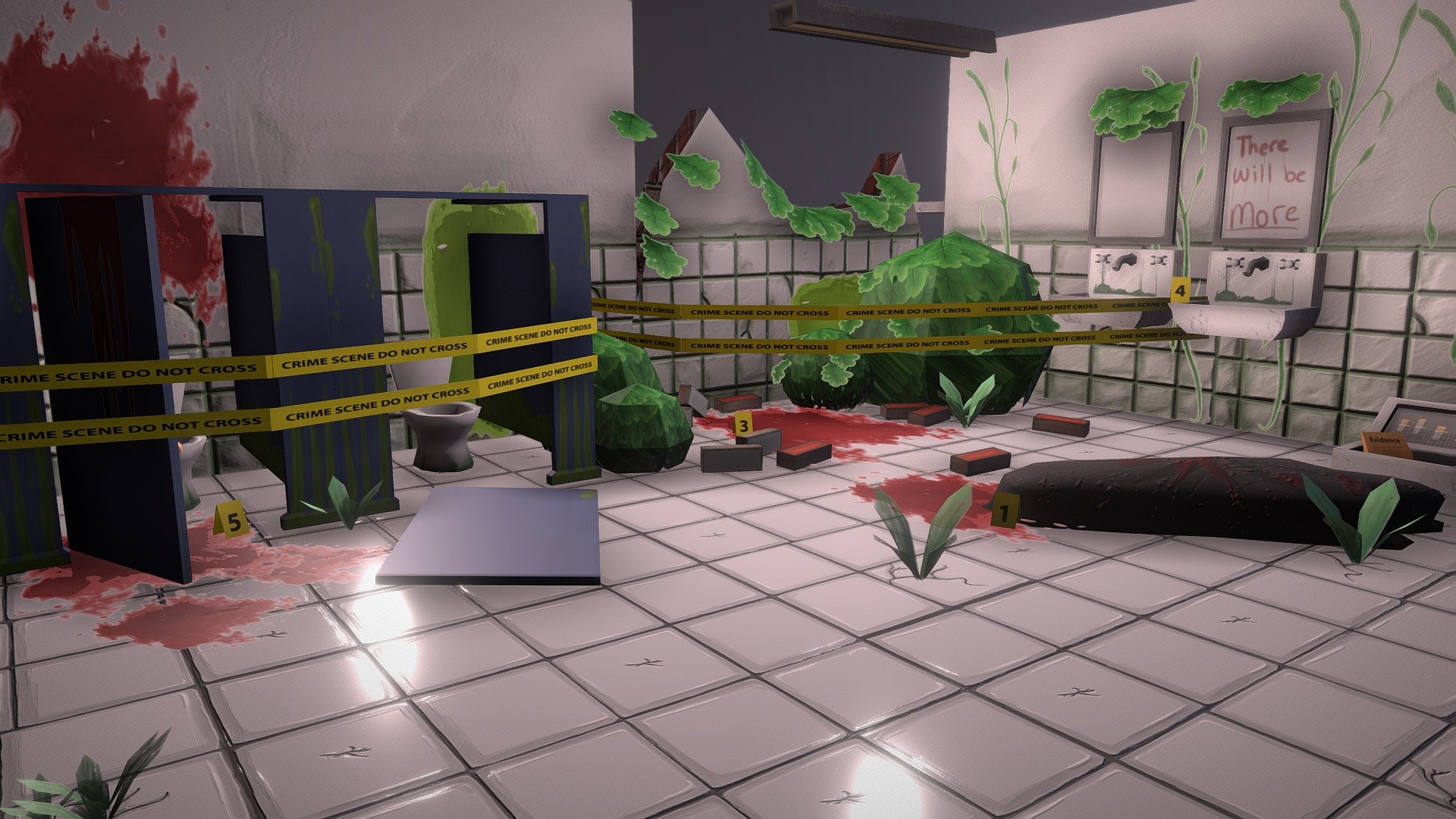 Crime scene diorama 3d model