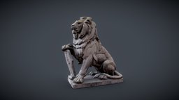 Lion Sculpture, processed