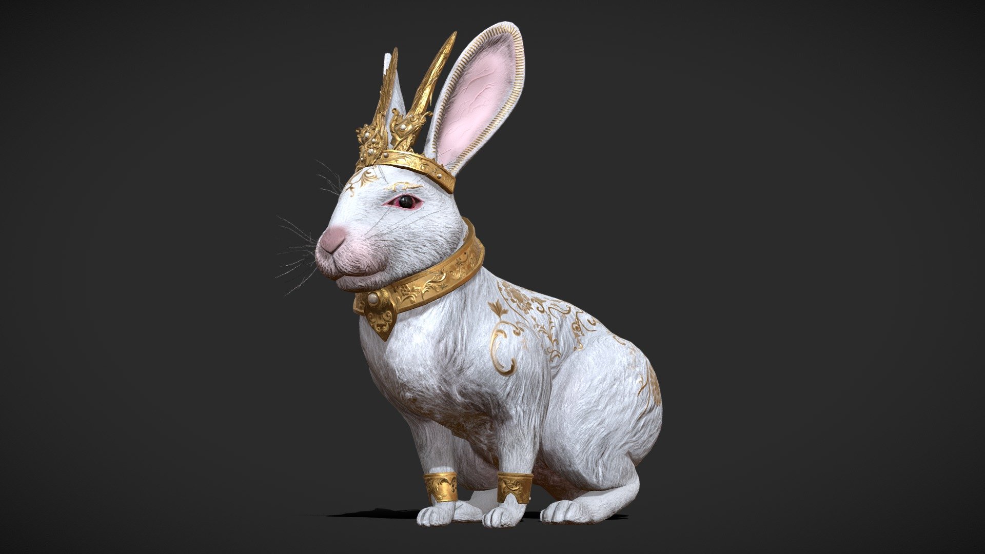 Fantasy Golden Rabbit 3d model