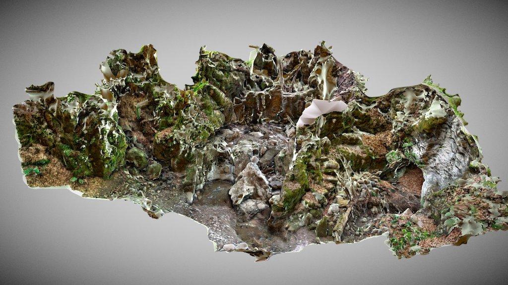 Almost dry waterfall 3d model