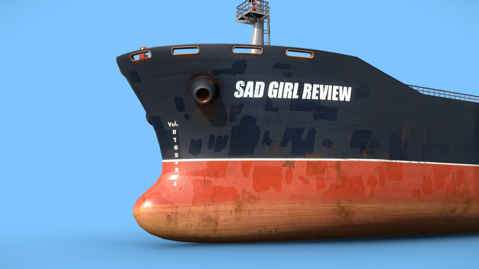 Cargo Ship for Sad Girl Review 3d model