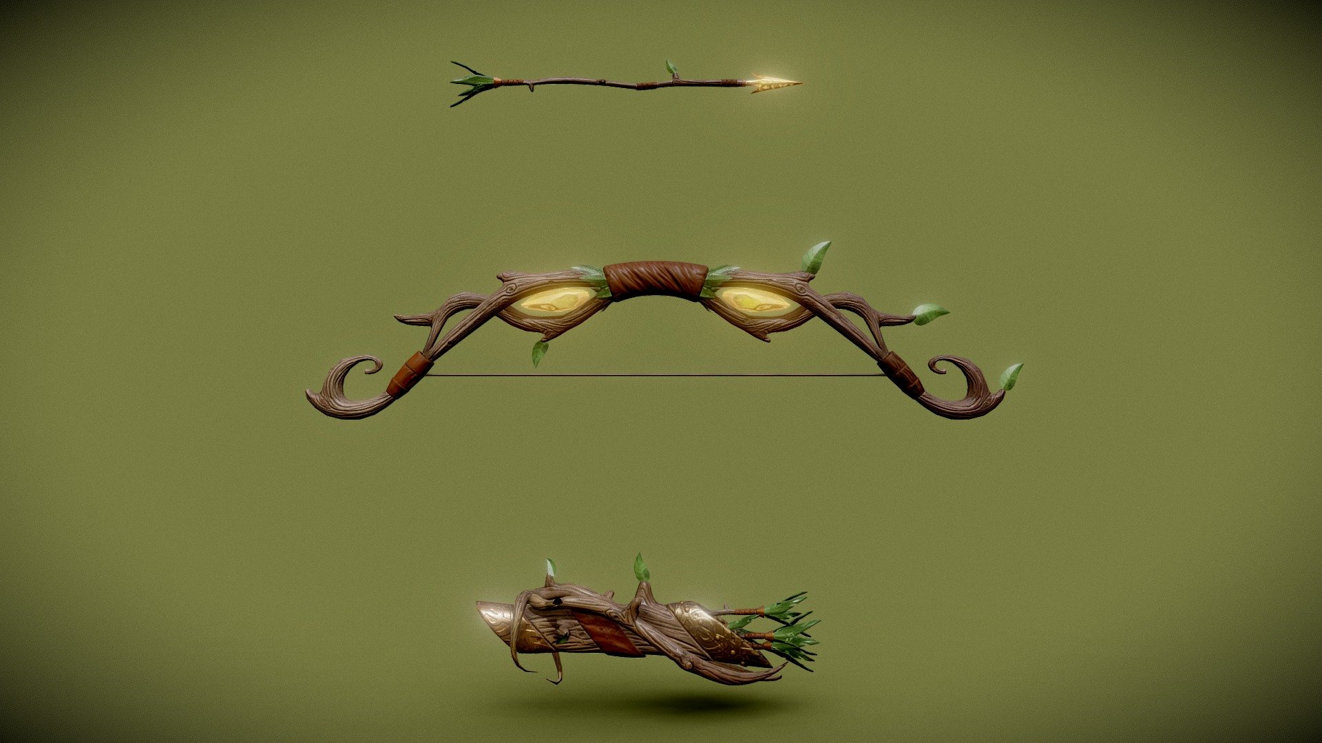 Stylized Forest Bow 3d model