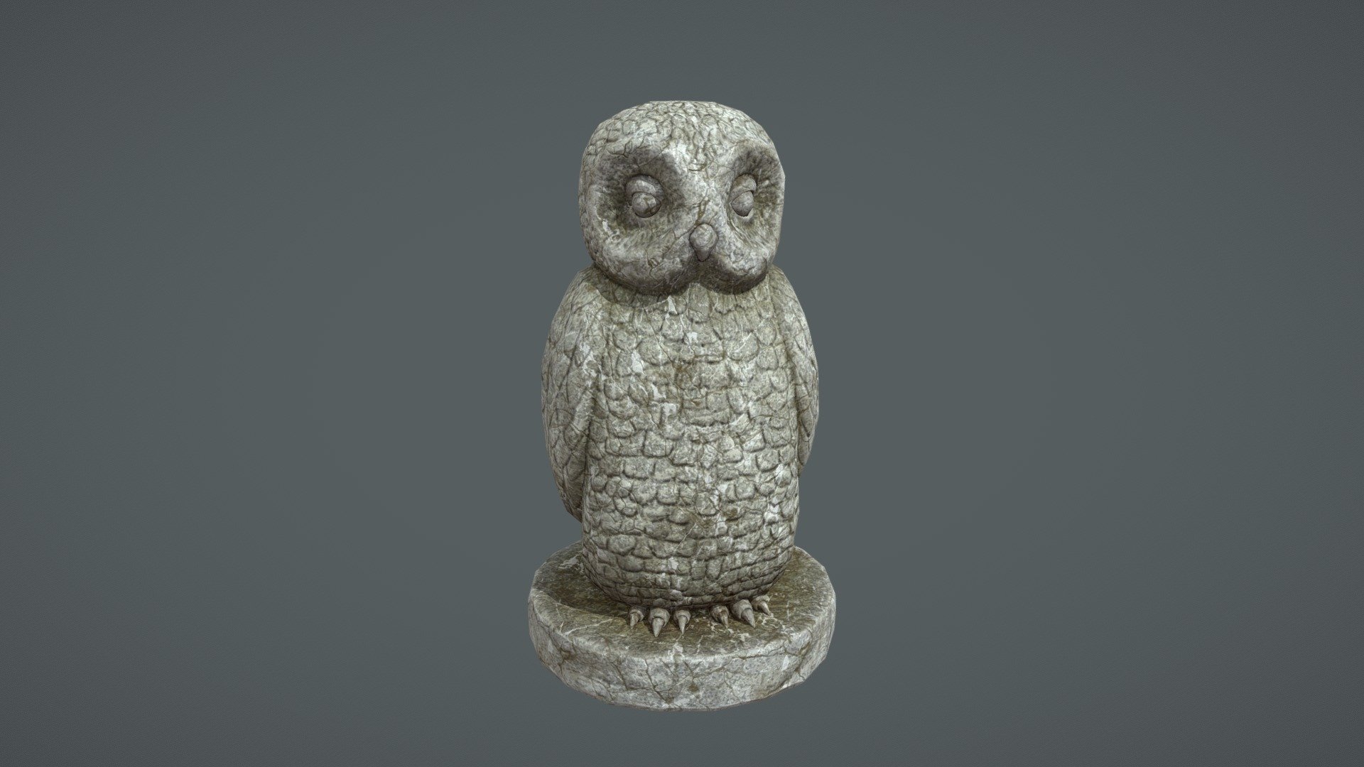 Owl Statue Aquarium Decoration 3d model