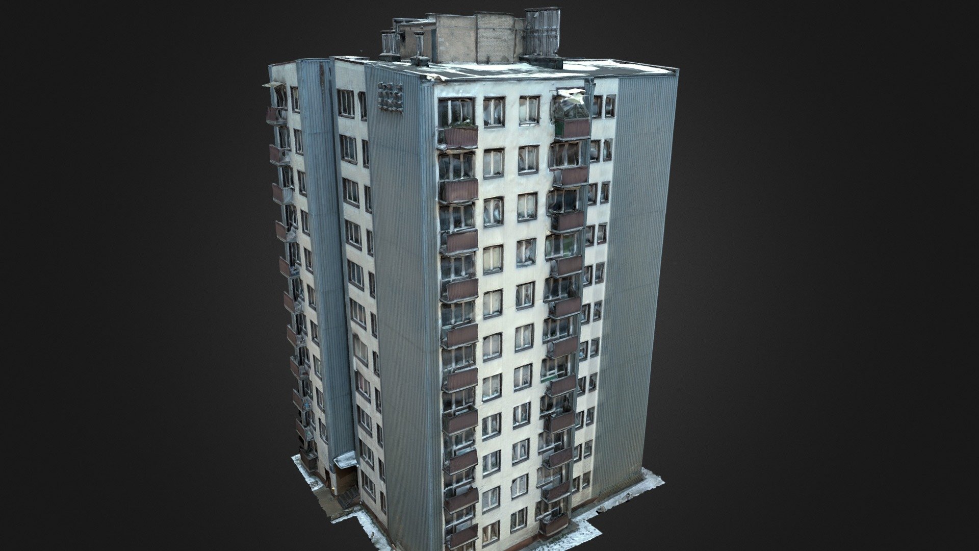 Soviet residential building [WINTER STYLE] 3d model