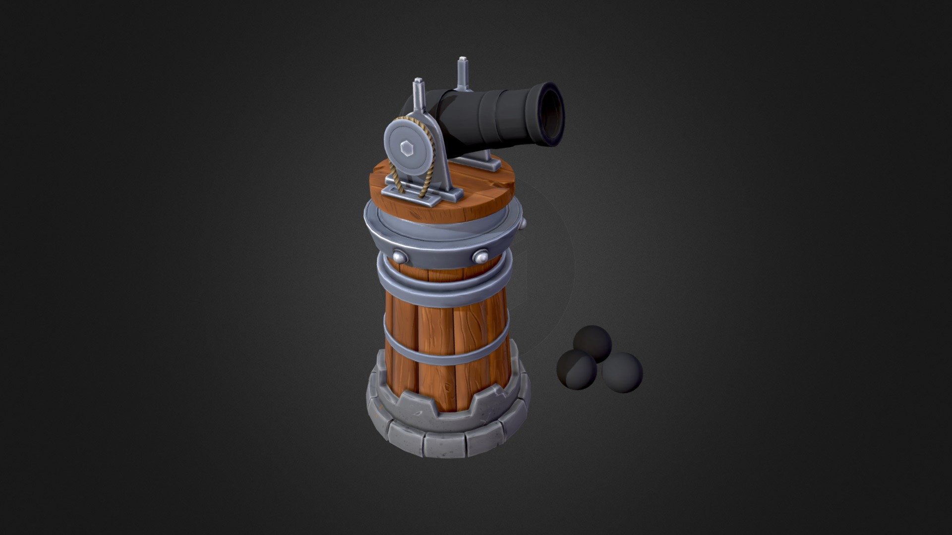 Stylized Turret 3d model