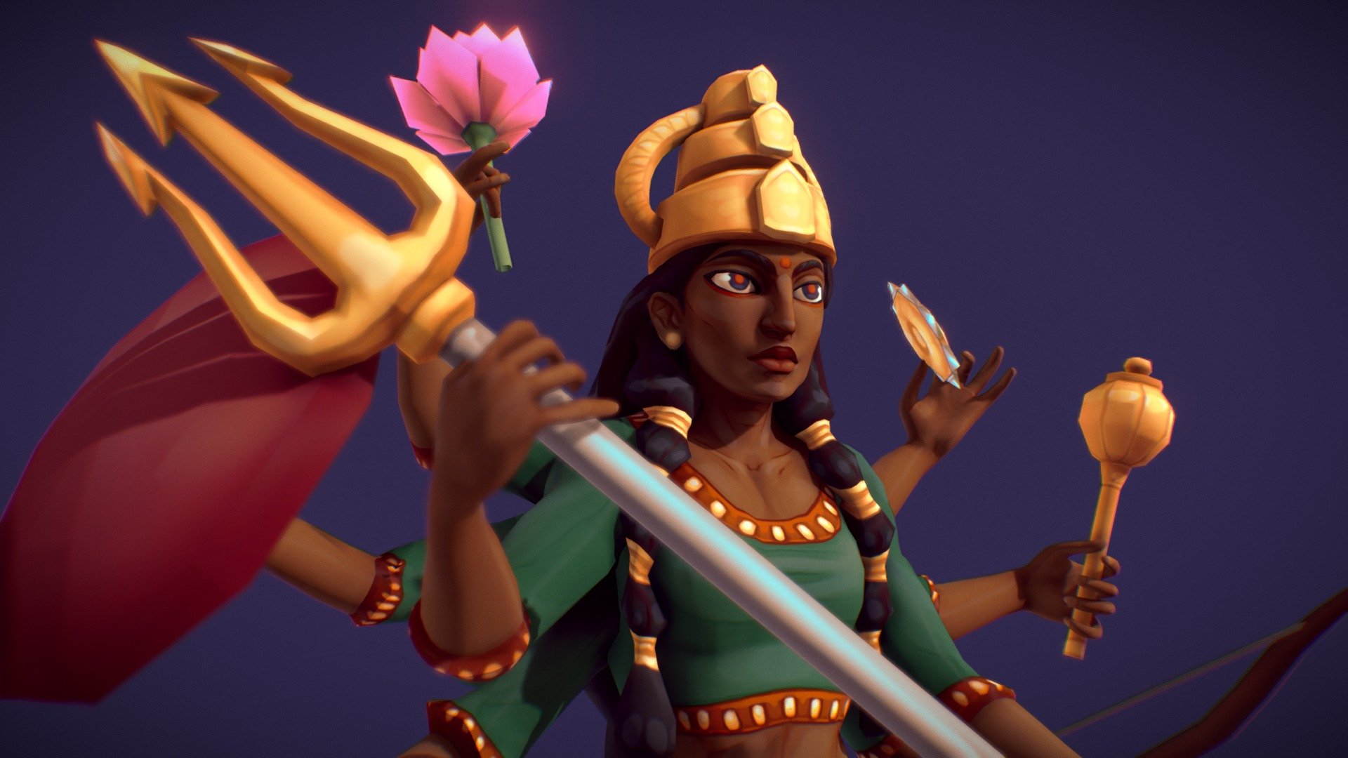 Hindu Goddess Durga 3d model