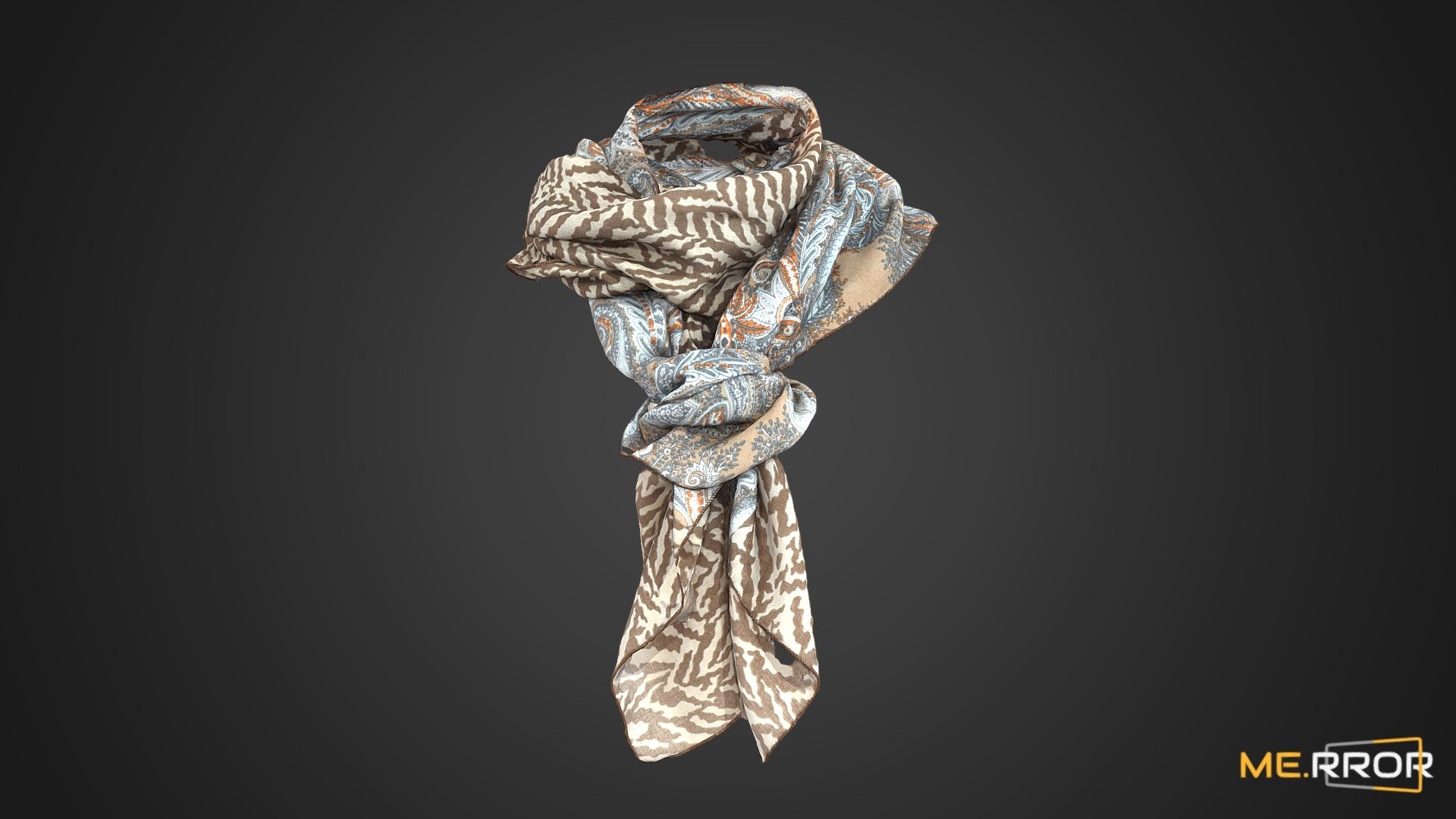 Brown Pattern Scarf 3d model