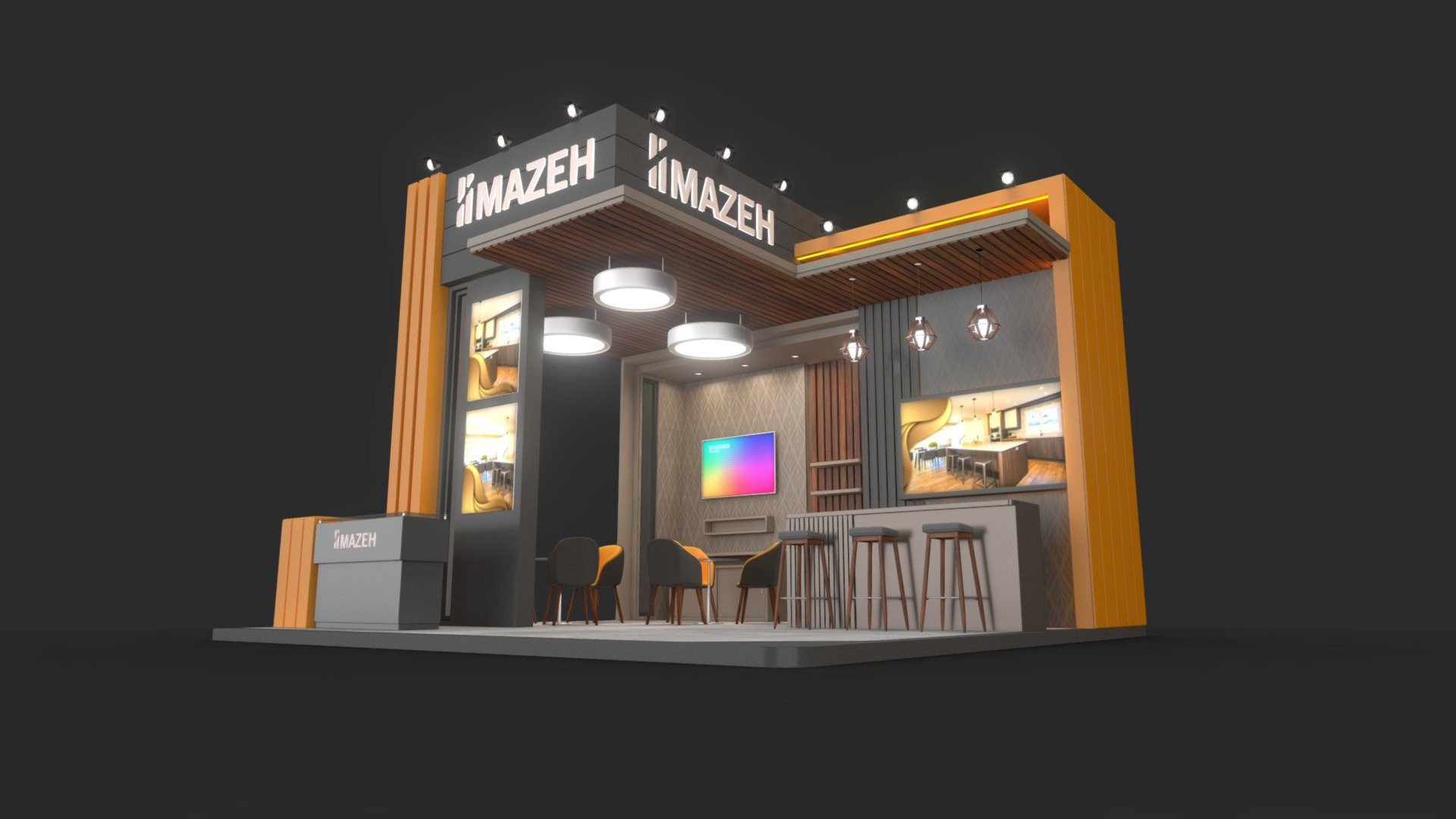 EXHIBITION STAND C2 36 Sqm 3d model