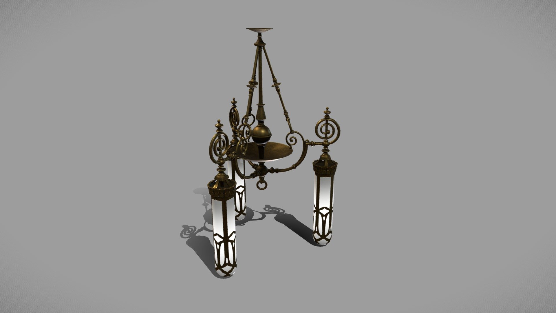 Victorian living room chandelier 3d model