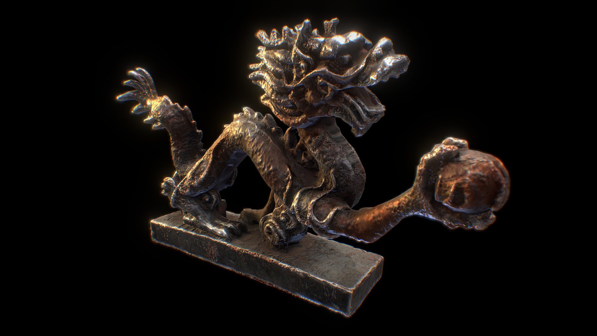 Rusty Dragon statue 3d model