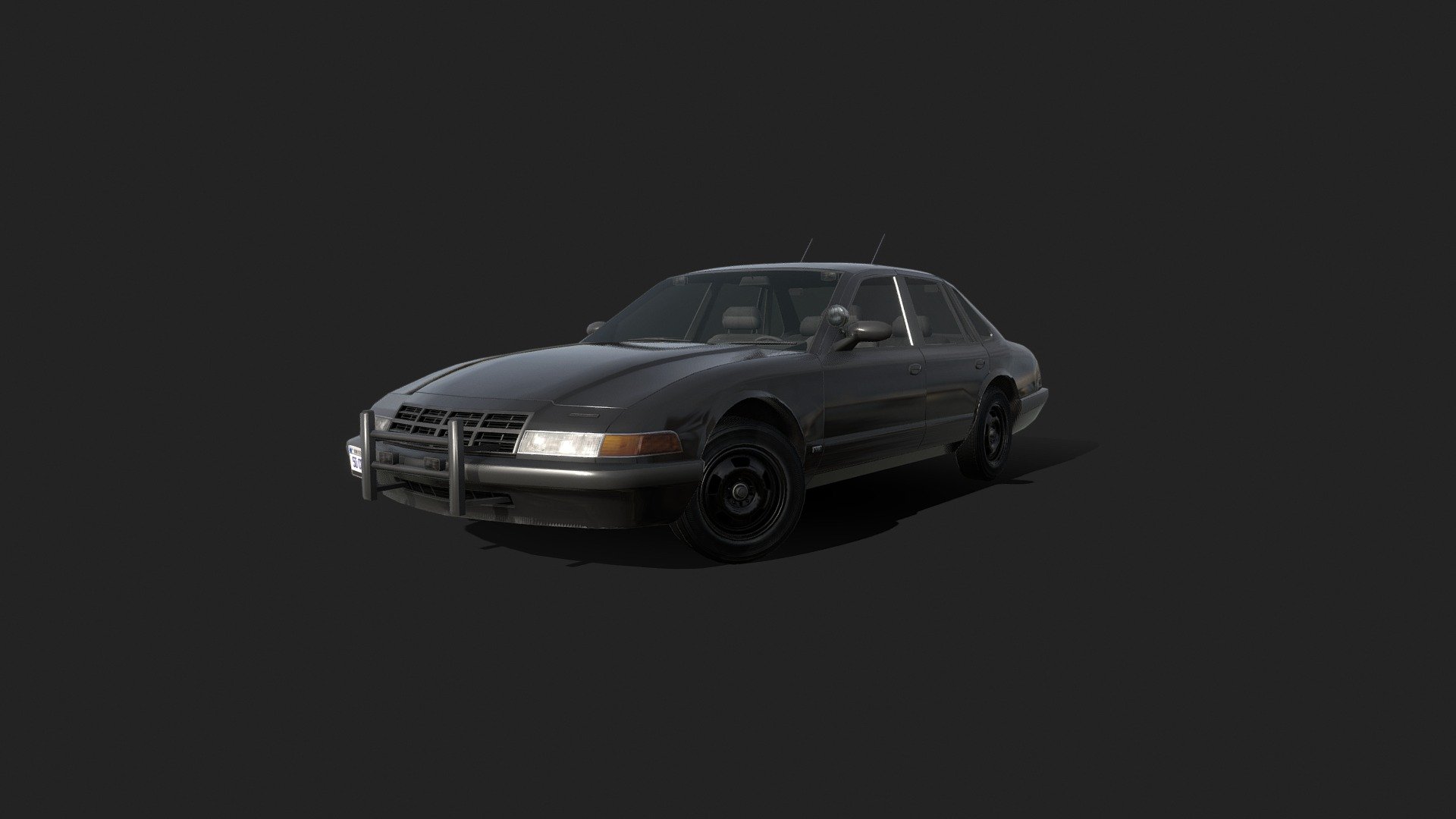 90s Unmarked Police sedan 3d model