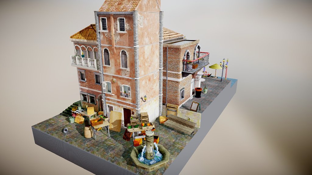 Test City Scene Venice 3d model