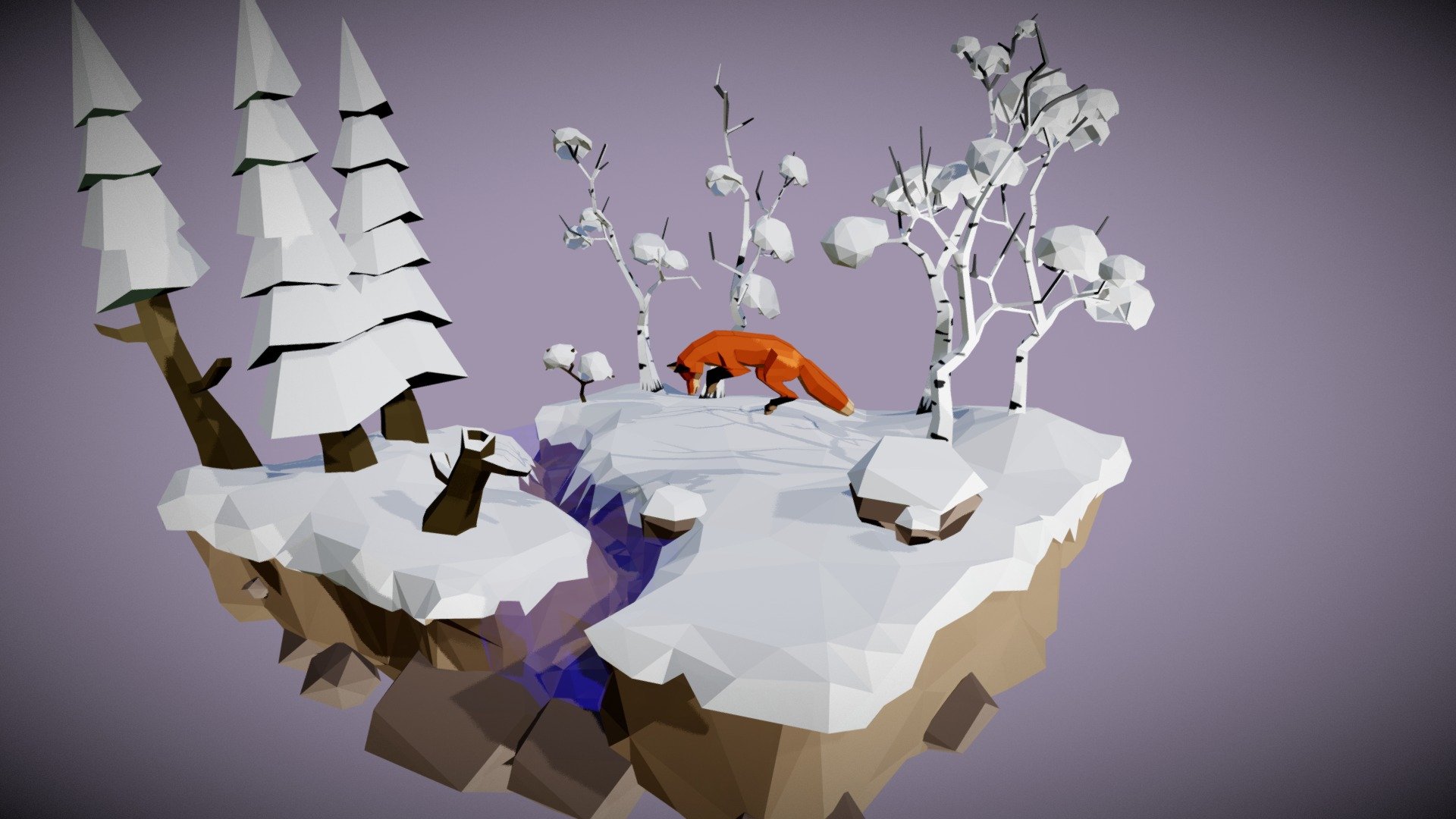 winter scene 3d model