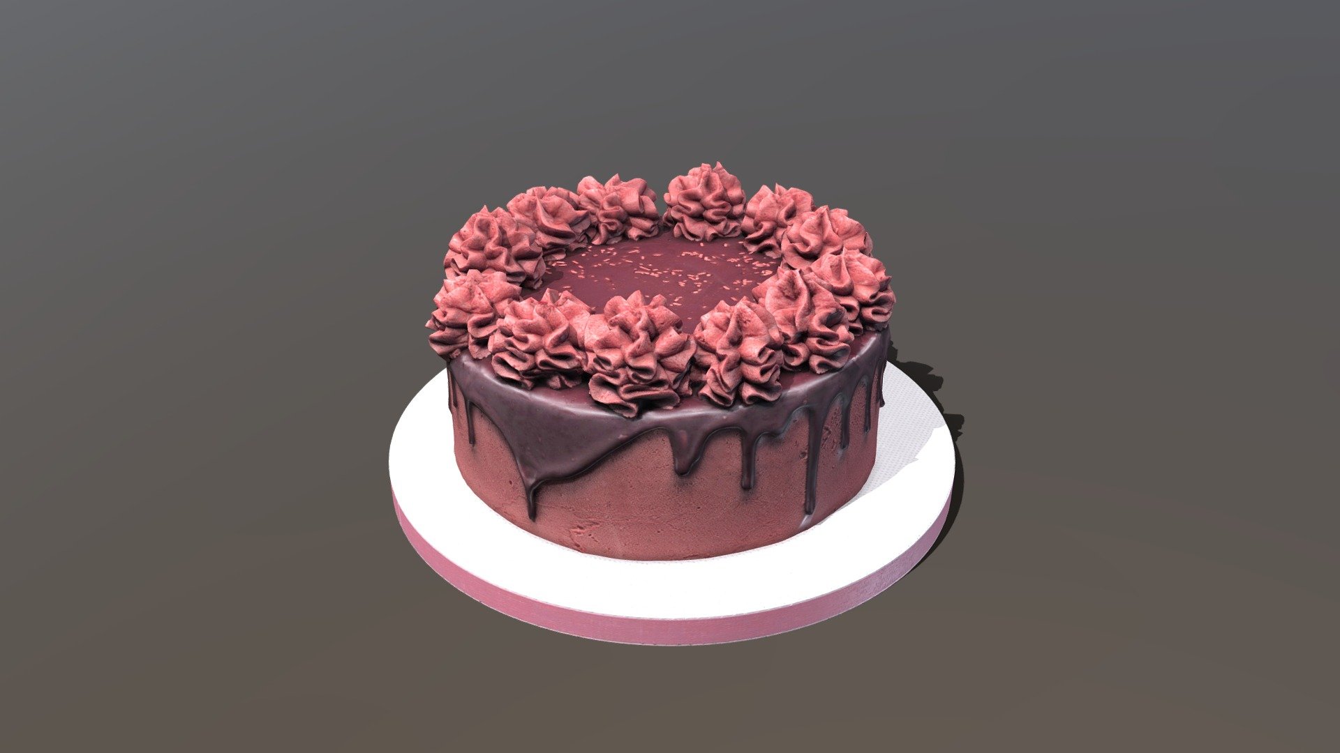 Red Velvet Gateau 3d model