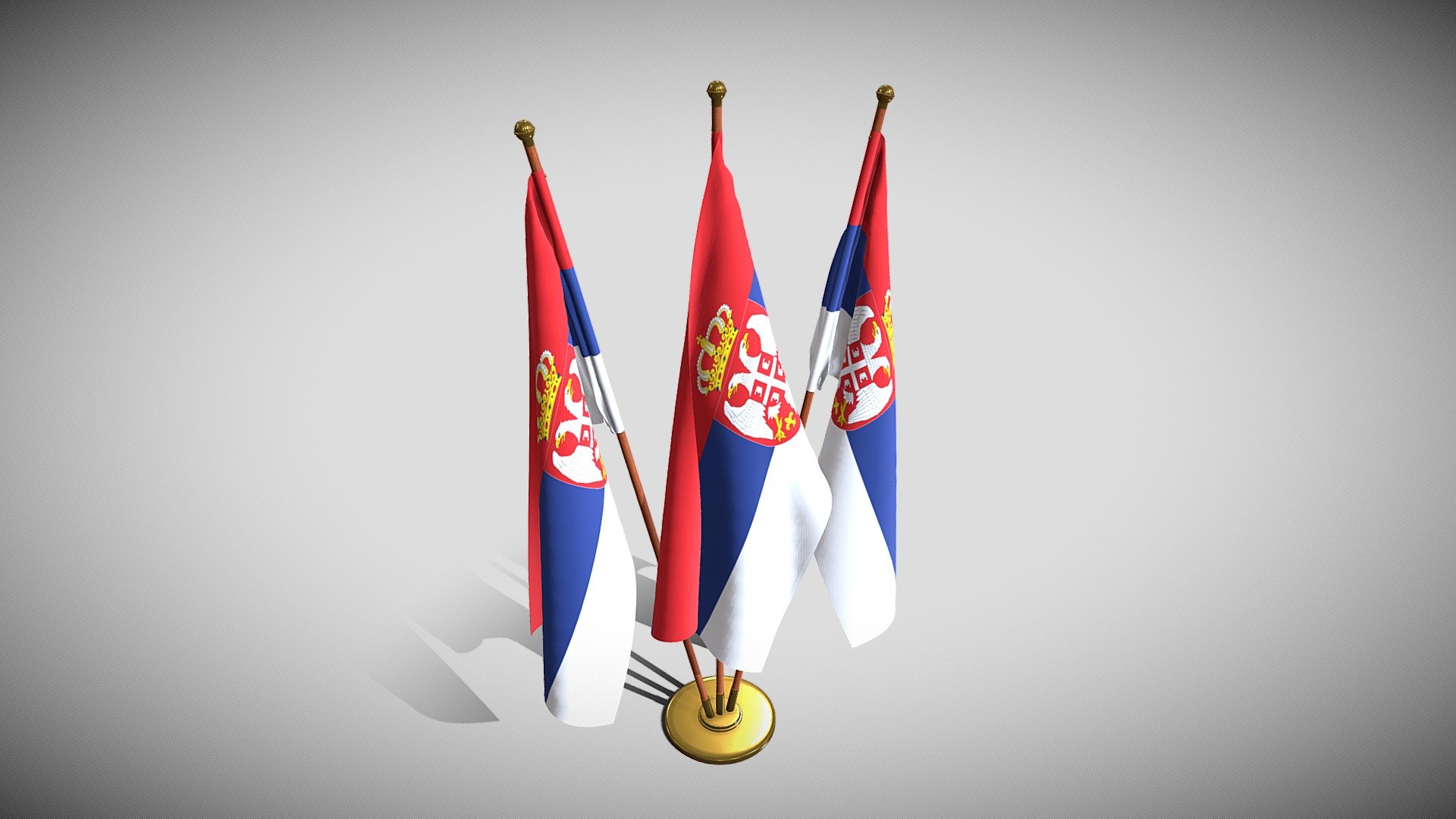 Serbia Flag Pack 3d model