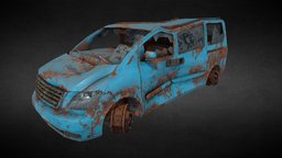 Post-Apocalyptic Abandoned Minivan