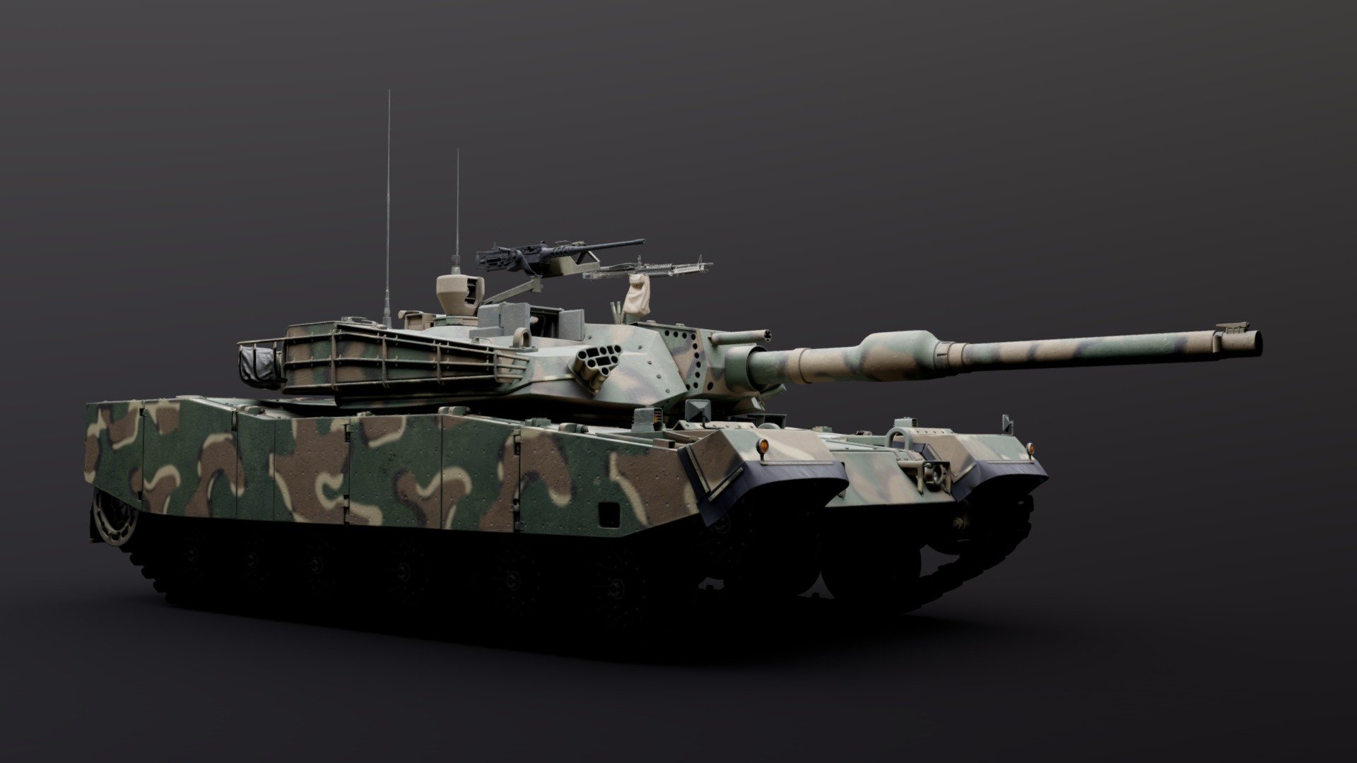 K1A1 Main battle tank 3d model