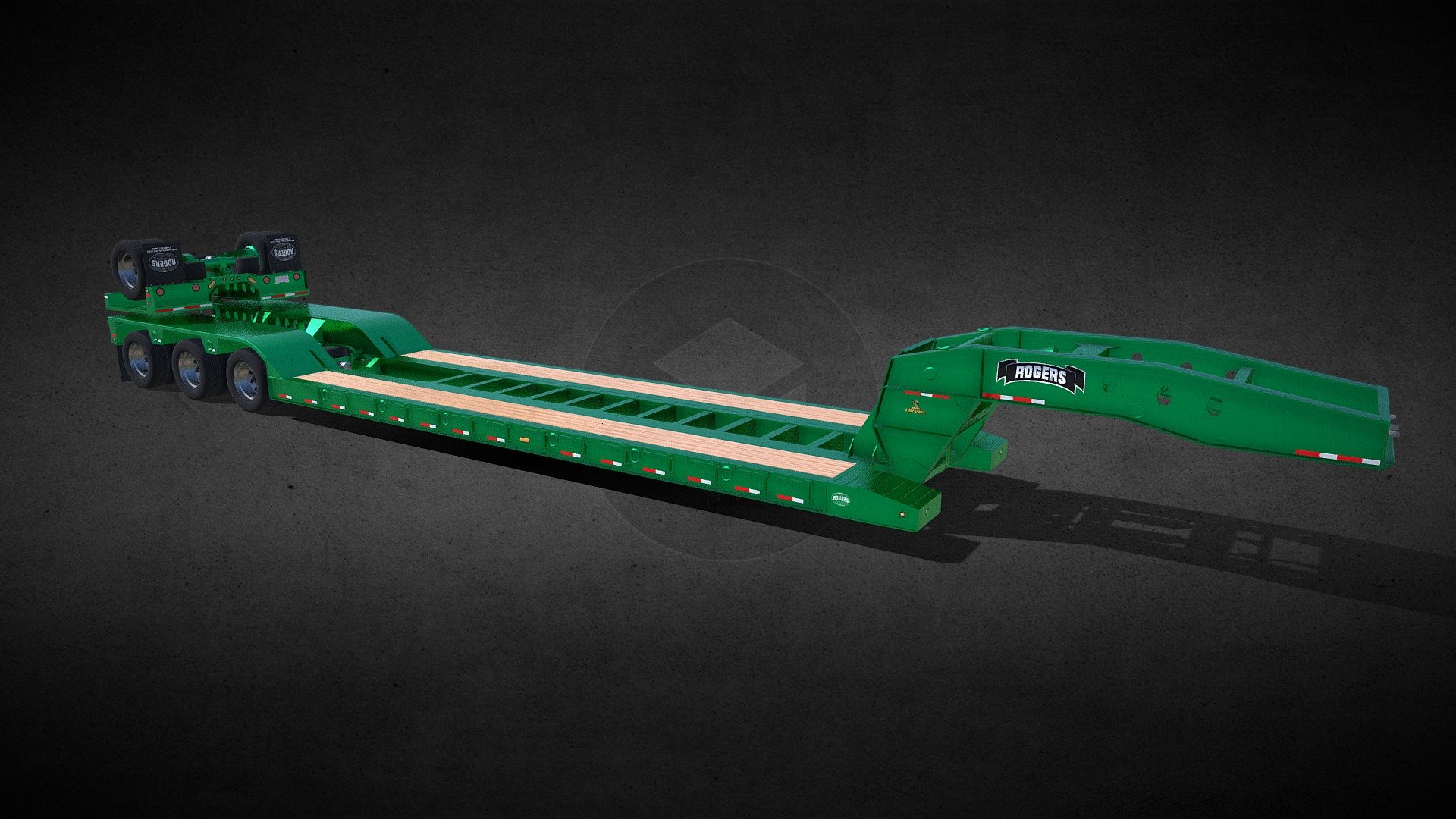 Rogers CN55PL lowboy trailer 3d model