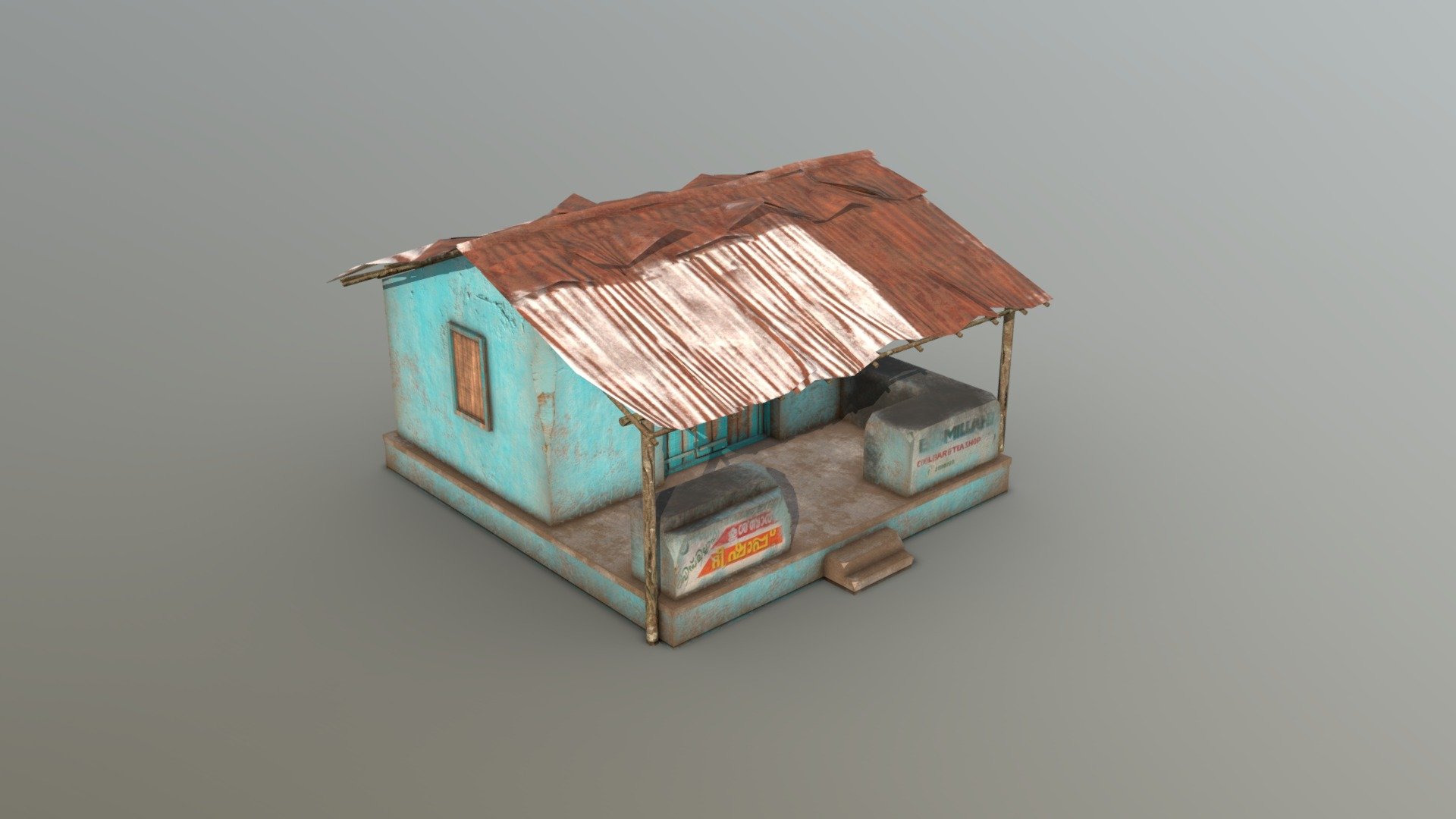 Rusty Old Tropical Shop 3d model