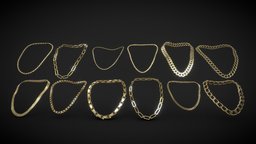 Rappers Chains Jewelry Cuban Link- low poly pack