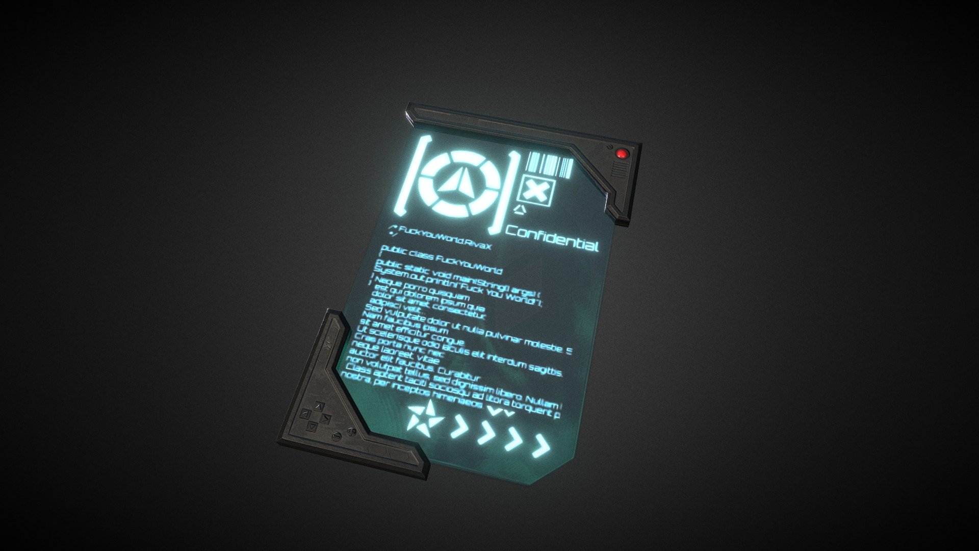 Low Poly Sci-Fi Tablet 3d model