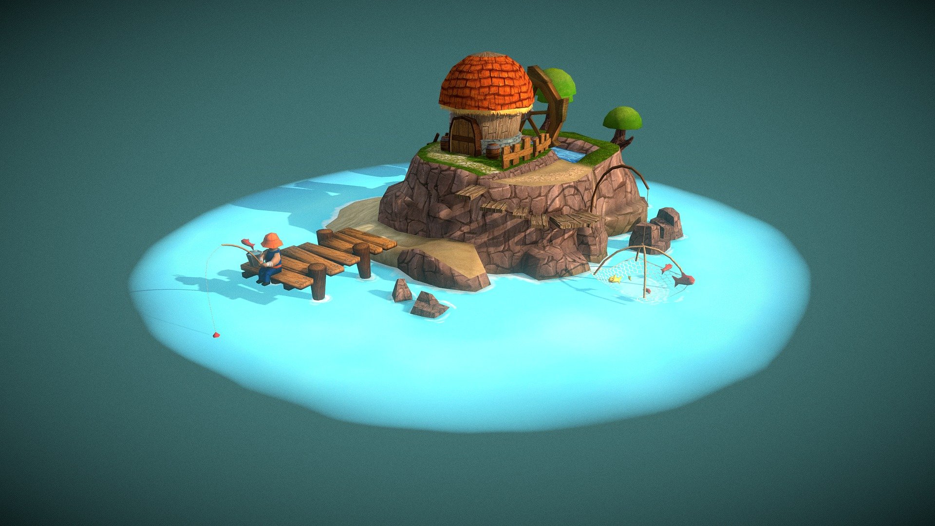 Diorama of Secret Island 3d model