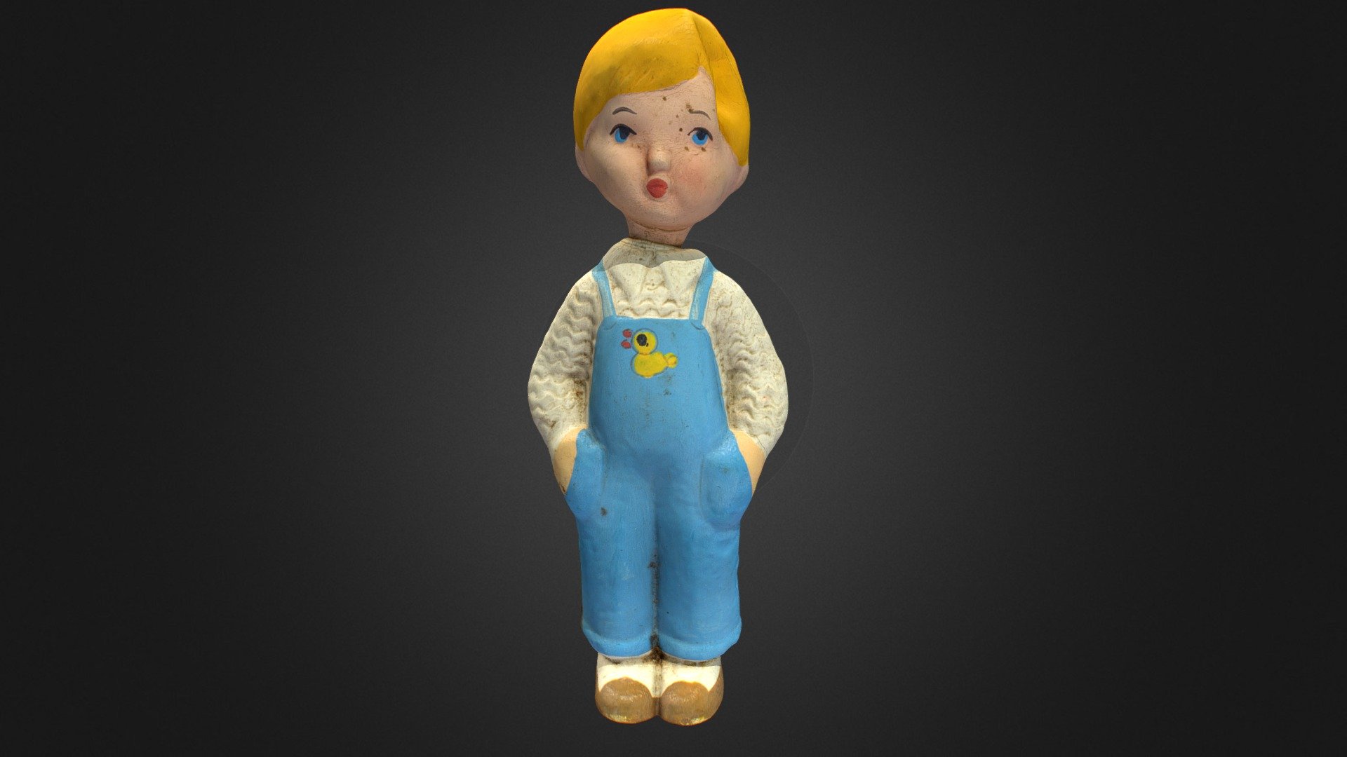 Old USSR Soviet Rubber Toy Child 3d model