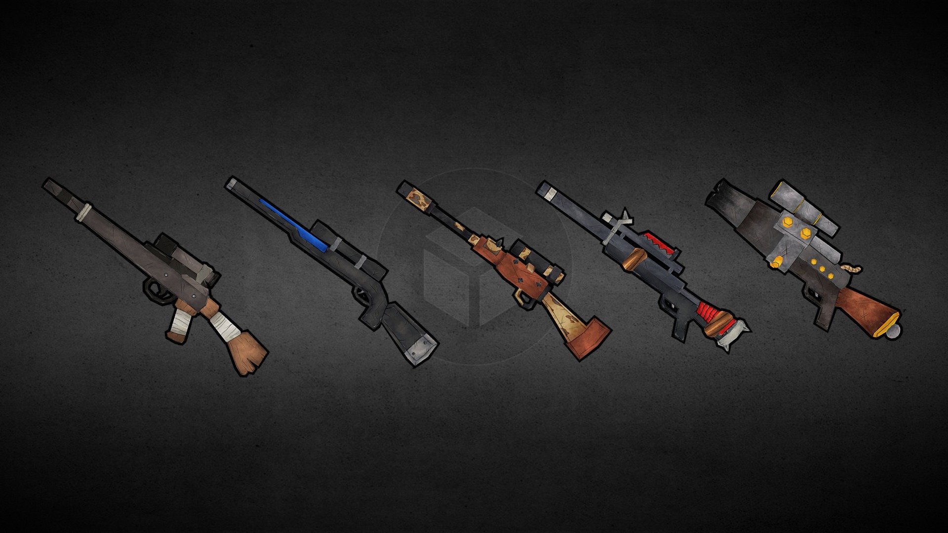 Weapon Set: Rifles 3d model