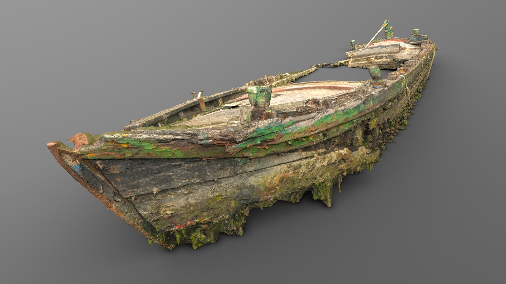 Boat wreck derelict 3d model