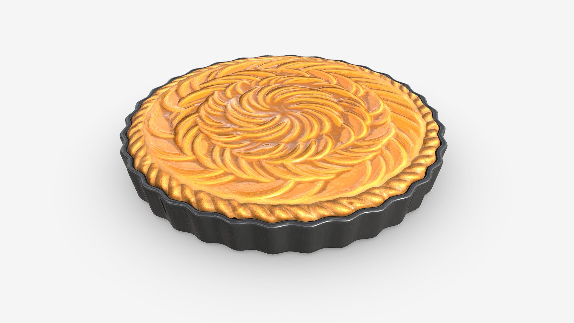 Apple Pie French with Plate 03 3d model