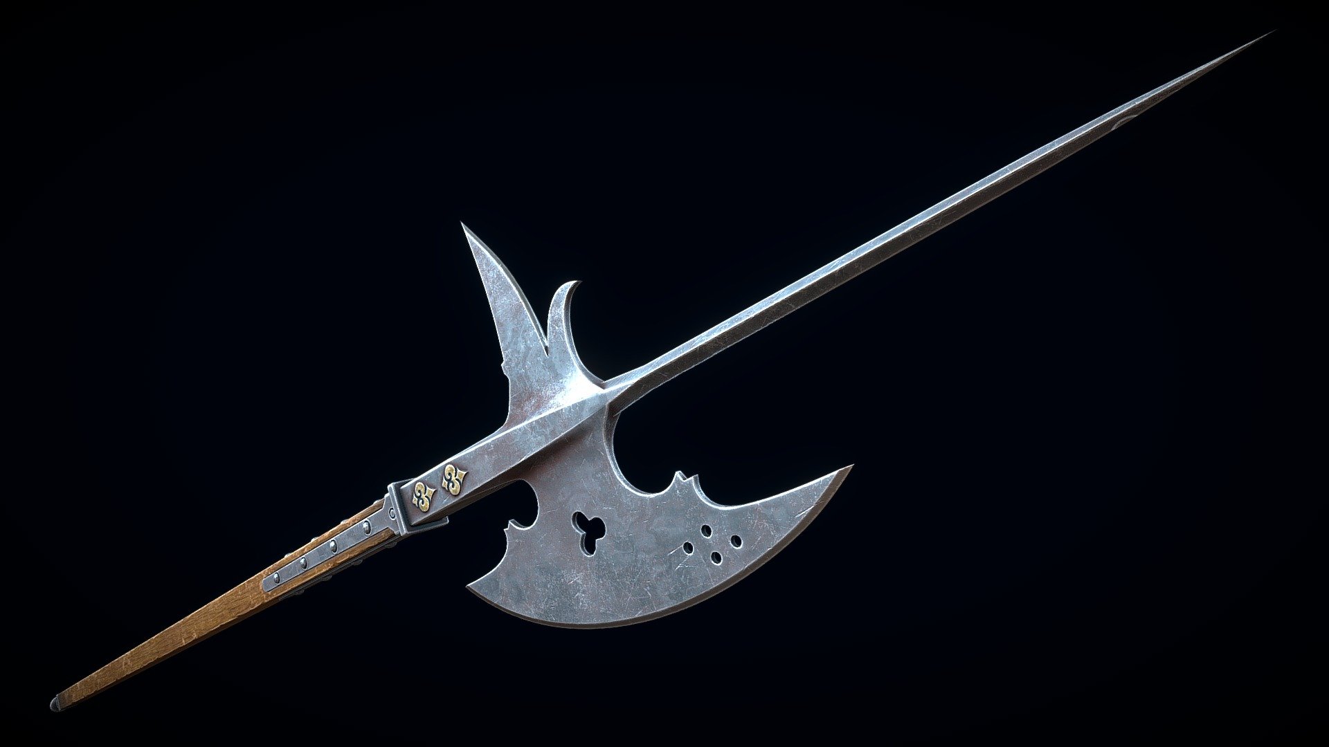 Medieval Halberd 3d model