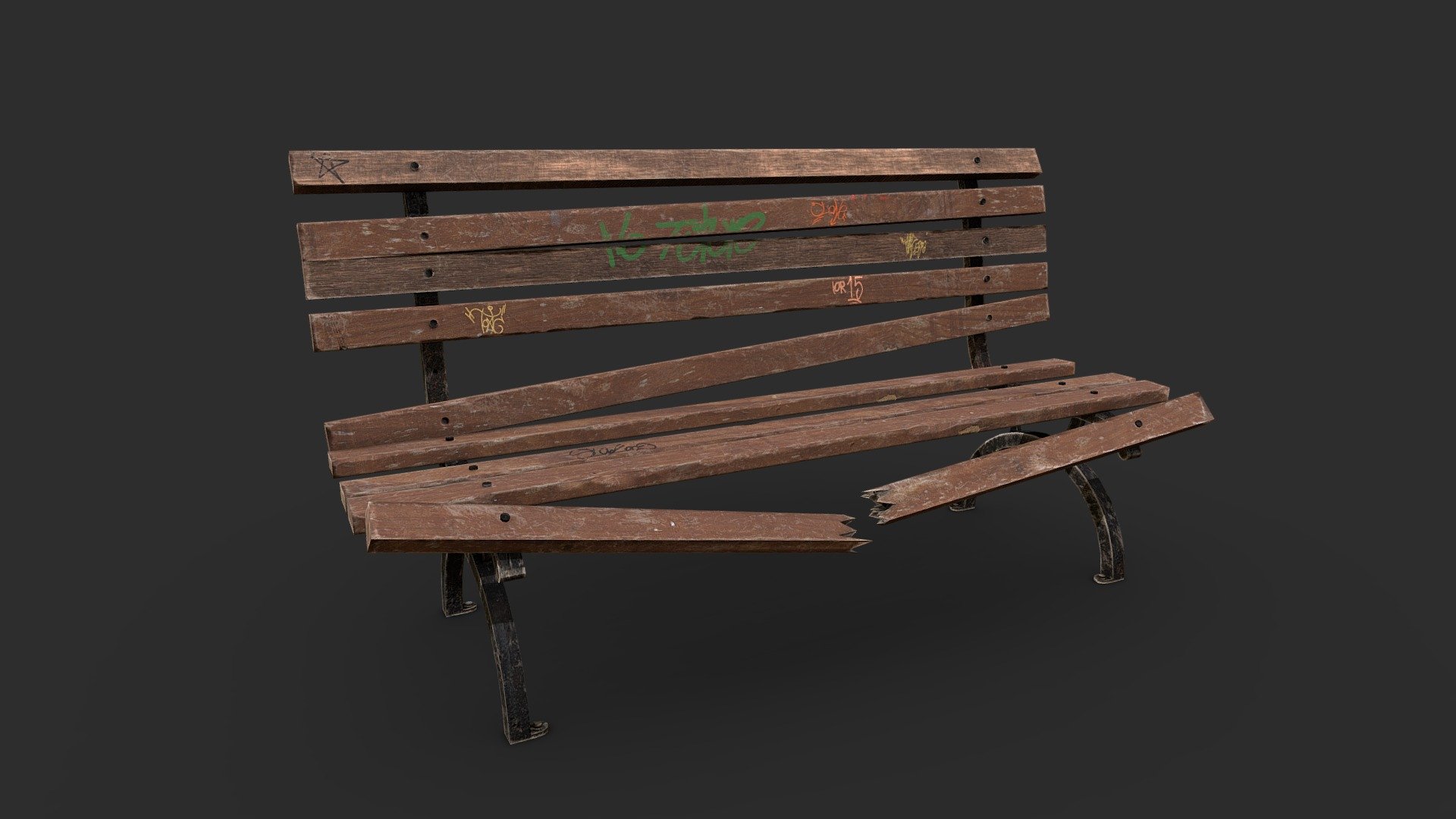 Park bench 3d model