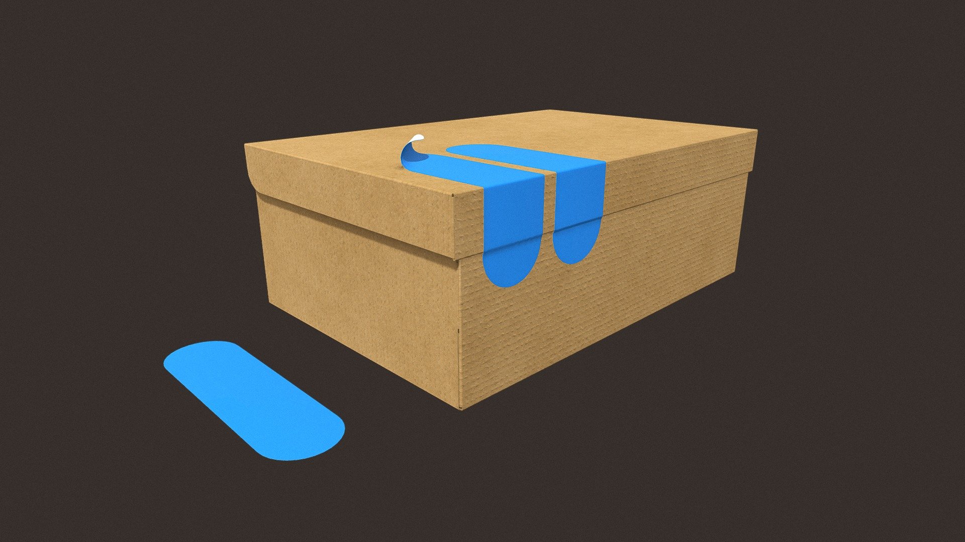 Box with sticker 3d model