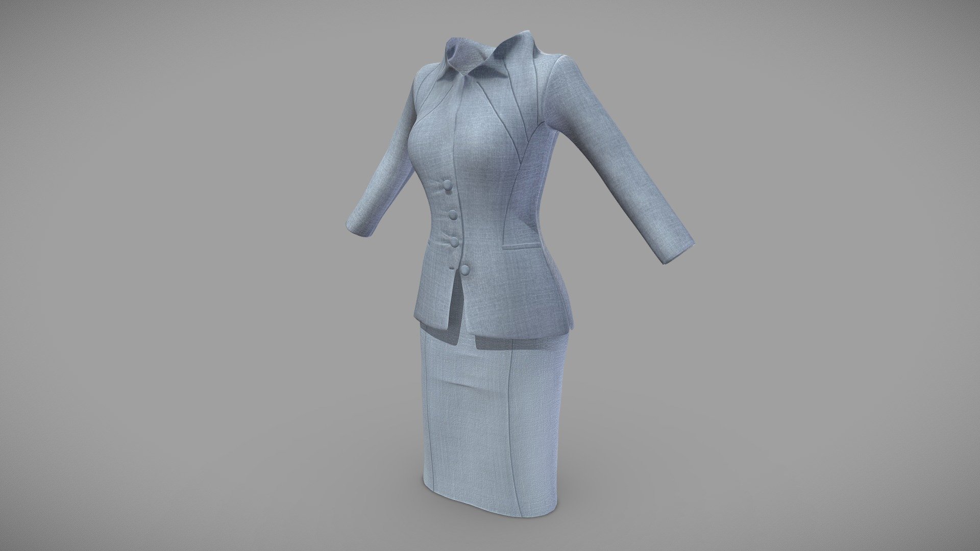 Female Tailored Office Attire 3d model