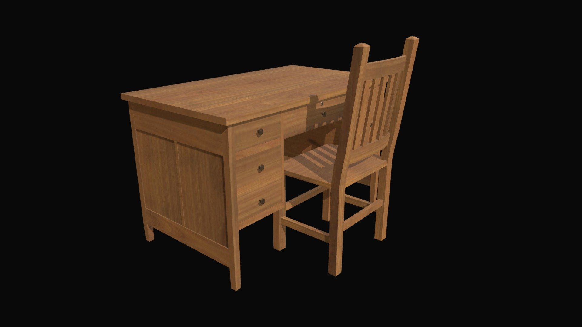 Teacher desk 3 3d model