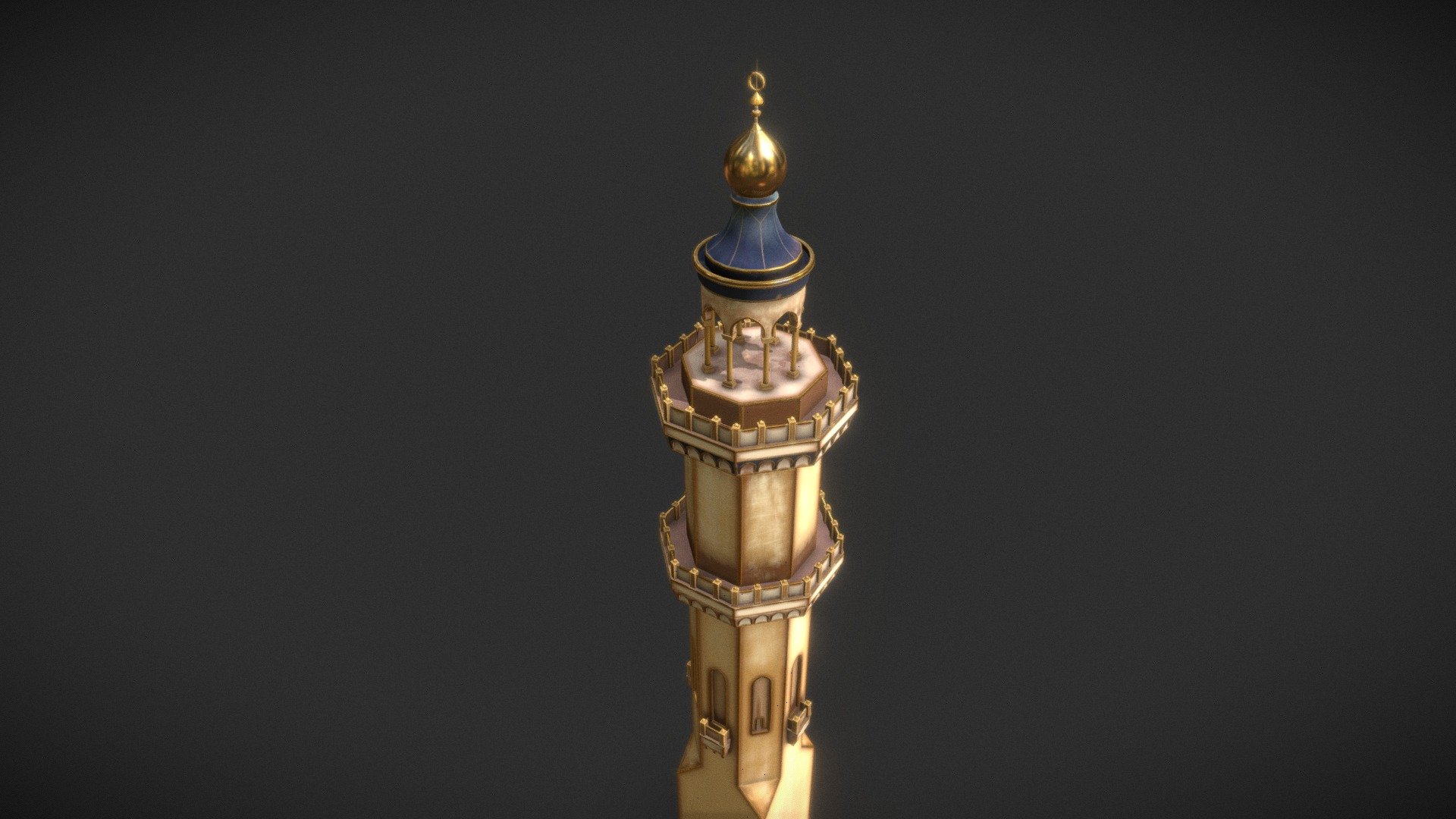 Minarets of the mosque 3d model