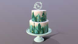 Elegant Mr and Mrs Turquoise Wedding Cake