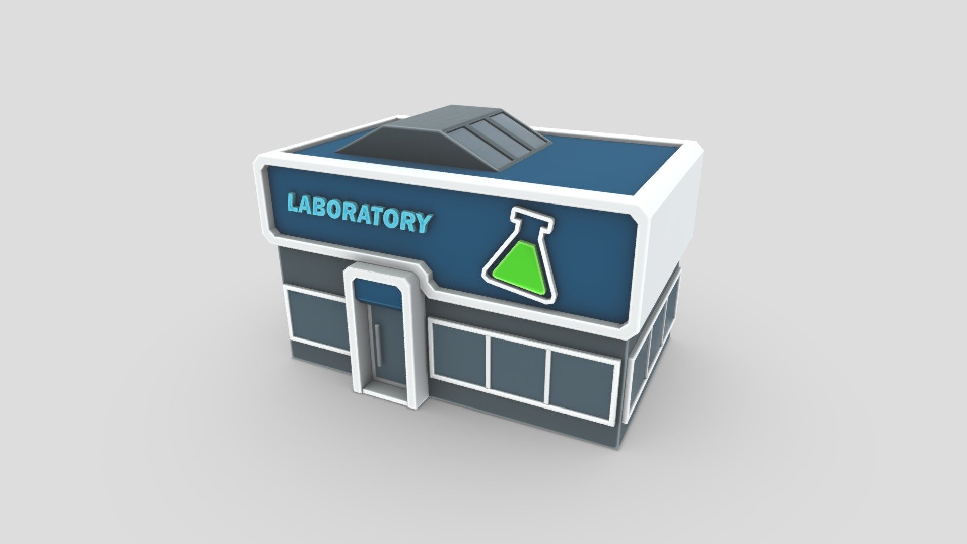 Stylized Laboratory Building 3d model