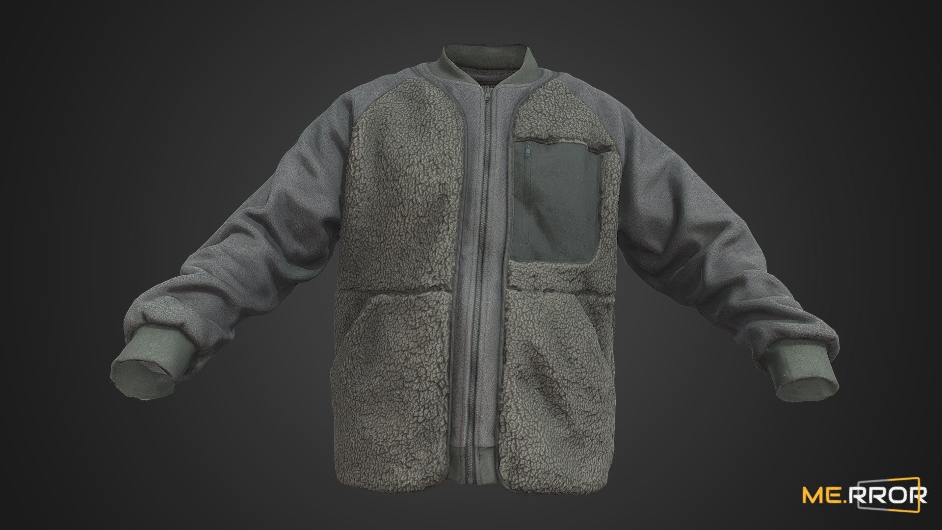 Khaki Fleece Jumper 3d model