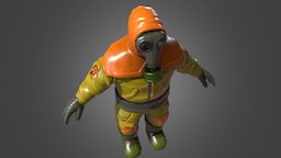 Lowpoly, Stylized Hazmat Game Character